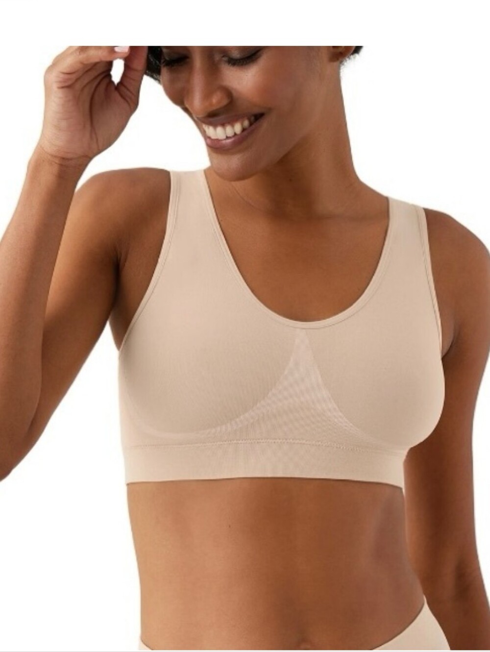 3-Pack Wacoal B-Smooth Wire Free Bralettes, Size 34, Green, Pink, Neutral